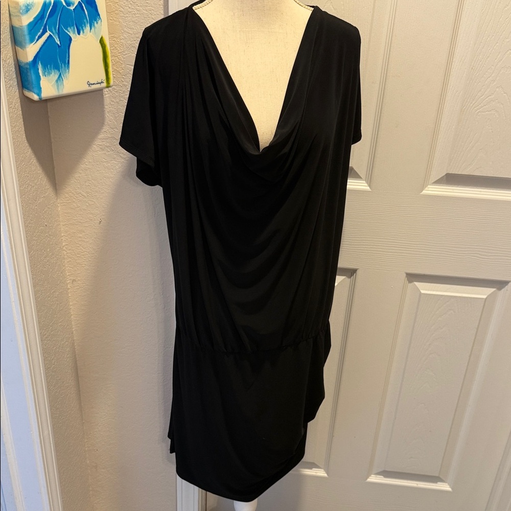 Nine &Co Elegant Black Draped Dress